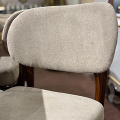 Modern Walnut Dining Set with Upholstered Chairs
