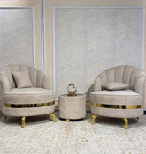 Luxury Velvet Accent Chair Set with Side Table | KSF Furniture