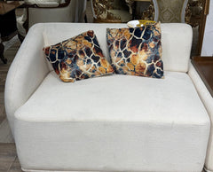Modern Curved L Shape Sofa with Designer Cushions