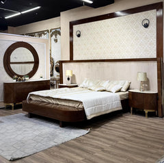 Modern Walnut Wooden Bed