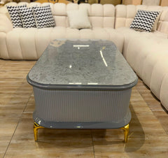 Luxury Grey Marble Top Coffee Table