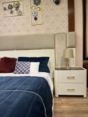 Elegant White Luxury Bed – Modern Bedroom Decor Bed Frame