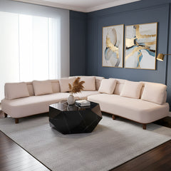Elegant L-Shaped Velvet Sofa