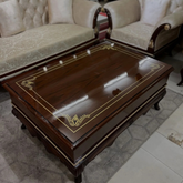 Luxury Classic Coffee Table with Glass Top