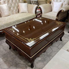 Luxury Classic Coffee Table with Glass Top