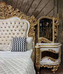 Royal Classic Gold Carved Bedroom Furniture Set