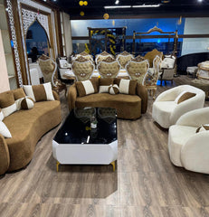 Luxury Curved Sofa Set with Accent Chairs | KSF Furniture