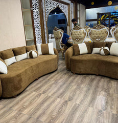 Luxury Curved Sofa Set with Accent Chairs | KSF Furniture