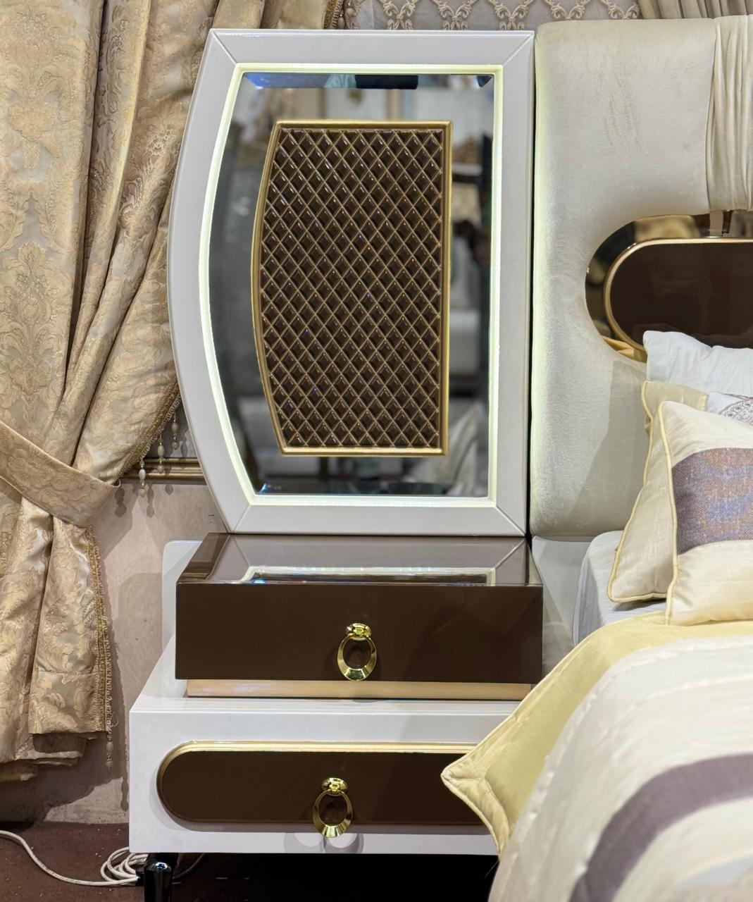 Modern White Luxury Platform Bedroom Set