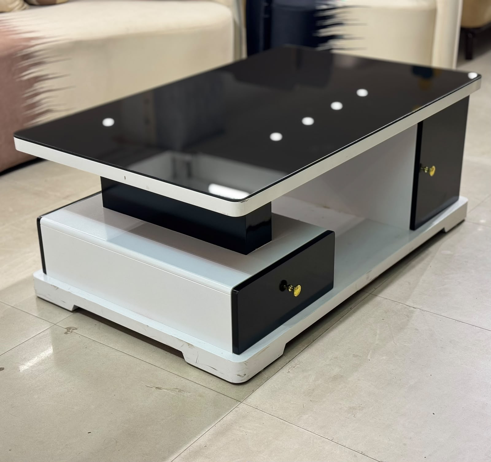 Modern High Gloss Coffee Table with Storage
