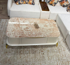 Luxury Marble Finish Oval Center Table