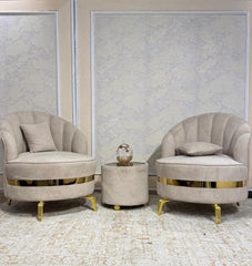 Luxury Velvet Accent Chair Set with Side Table | KSF Furniture