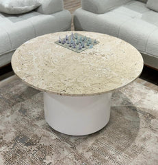 Modern Round Marble Finish Center Table | KSF Furniture