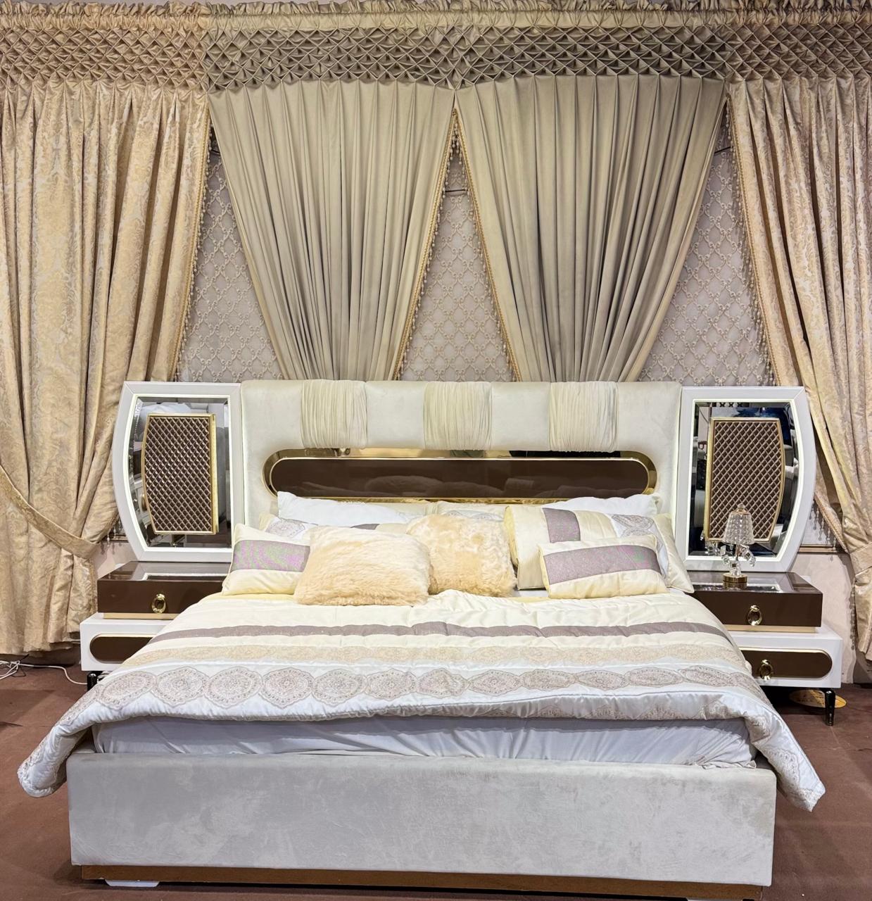 Luxury White Platform Bed