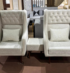 Luxury Wingback Accent Chair Set with Side Table | KSF Furniture