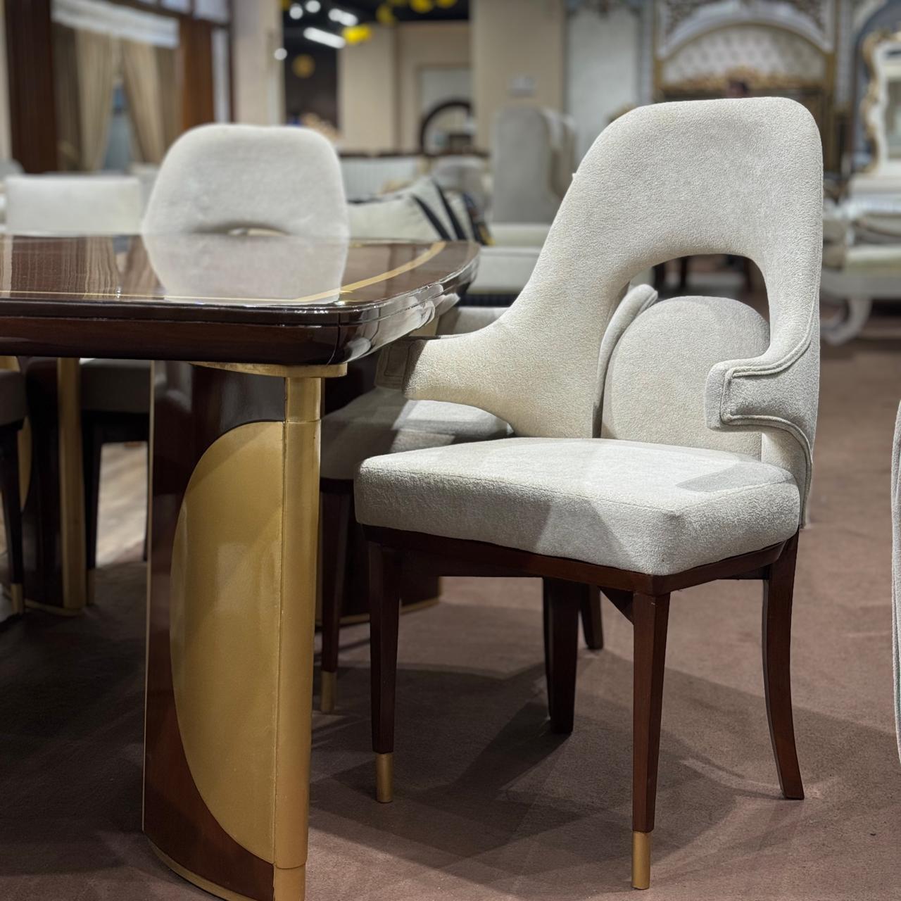 Contemporary Luxury Dining Set with Premium Upholstered Chairs