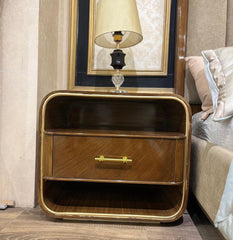 Luxury Vertical Panel Upholstered Bed with Side Tables