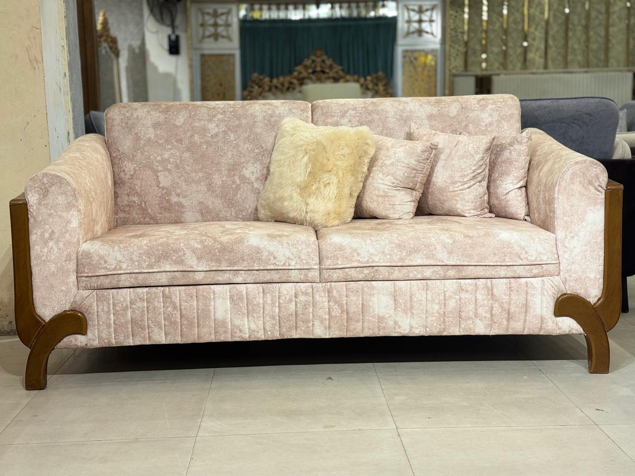 Premium Beige Textured 3+2+1 Seater Sofa Set