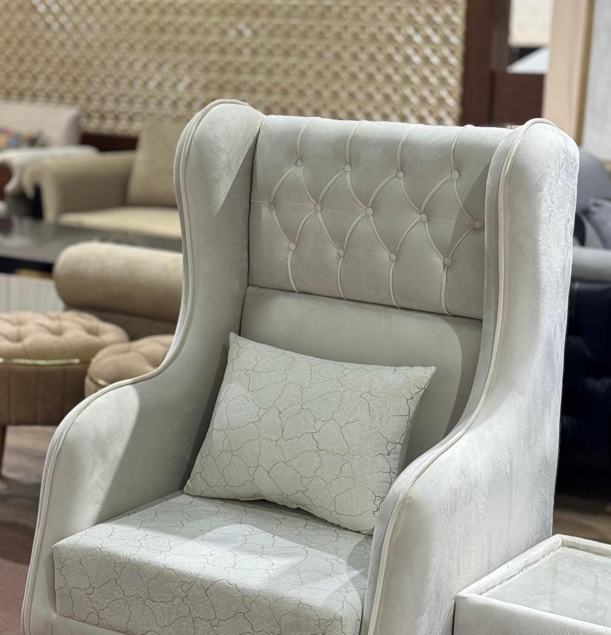 Luxury Wingback Accent Chair Set with Side Table | KSF Furniture