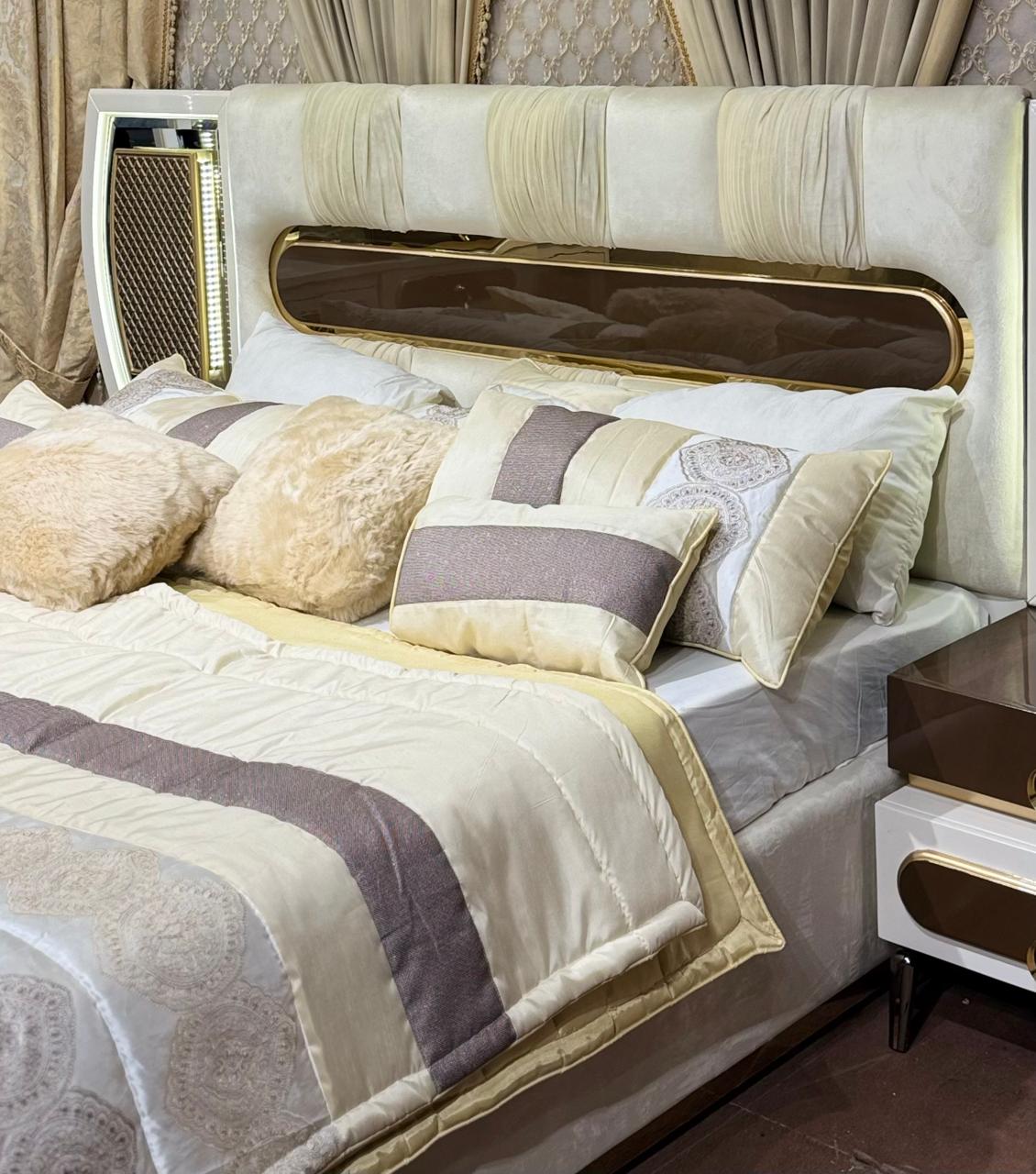 Luxury White Platform Bed