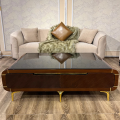 Elegant Curved Sectional Sofa with Quilted Details