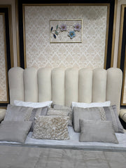 Modern Luxury Upholstered Bedroom Set - Channel Tufted Headboard with Matching Footbench