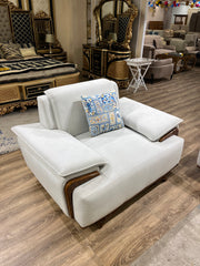 Modern Luxury Sofa with Wood Accents
