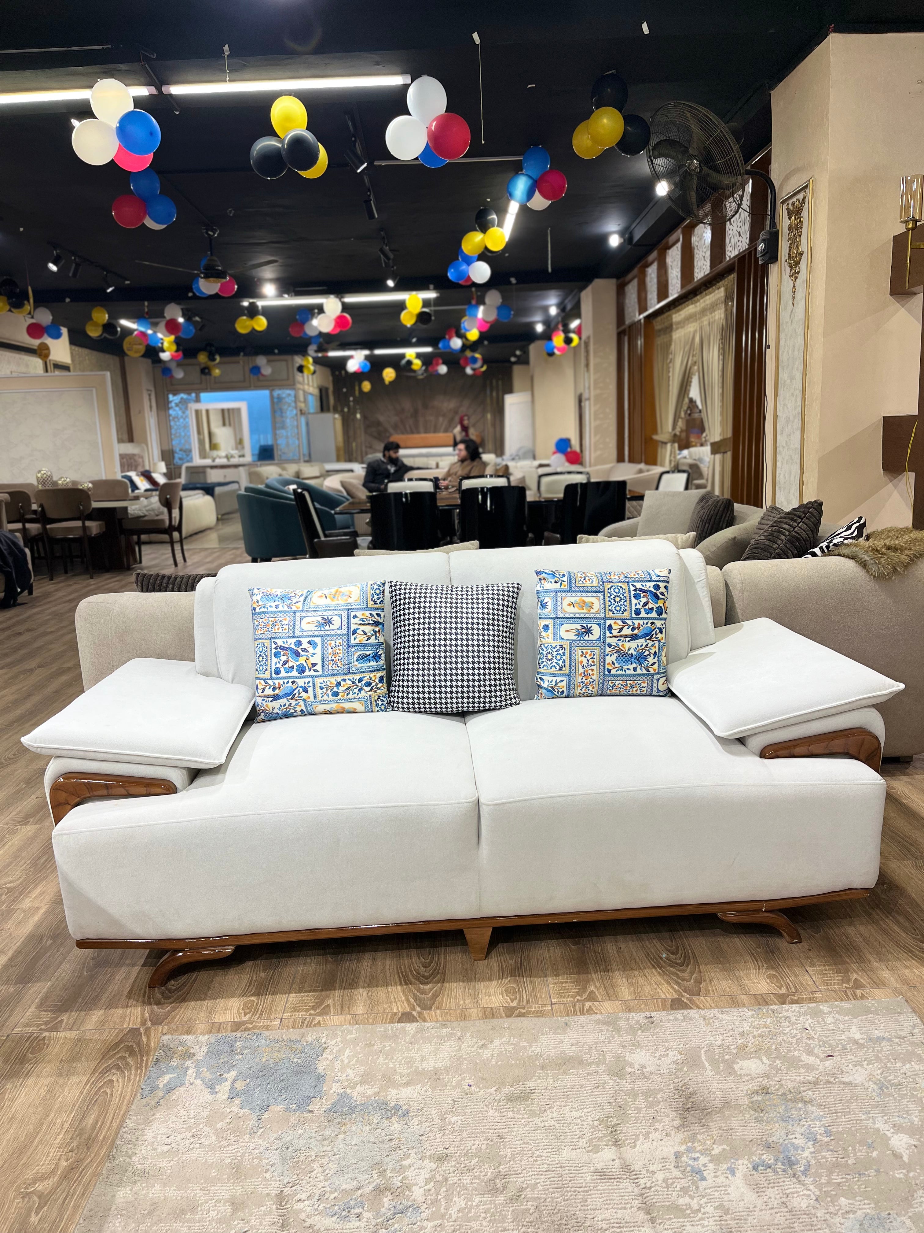 Modern Luxury Sofa with Wood Accents