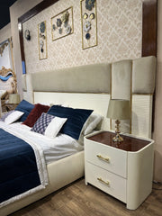 Elegant White Luxury Bed – Modern Bedroom Decor Bed Frame