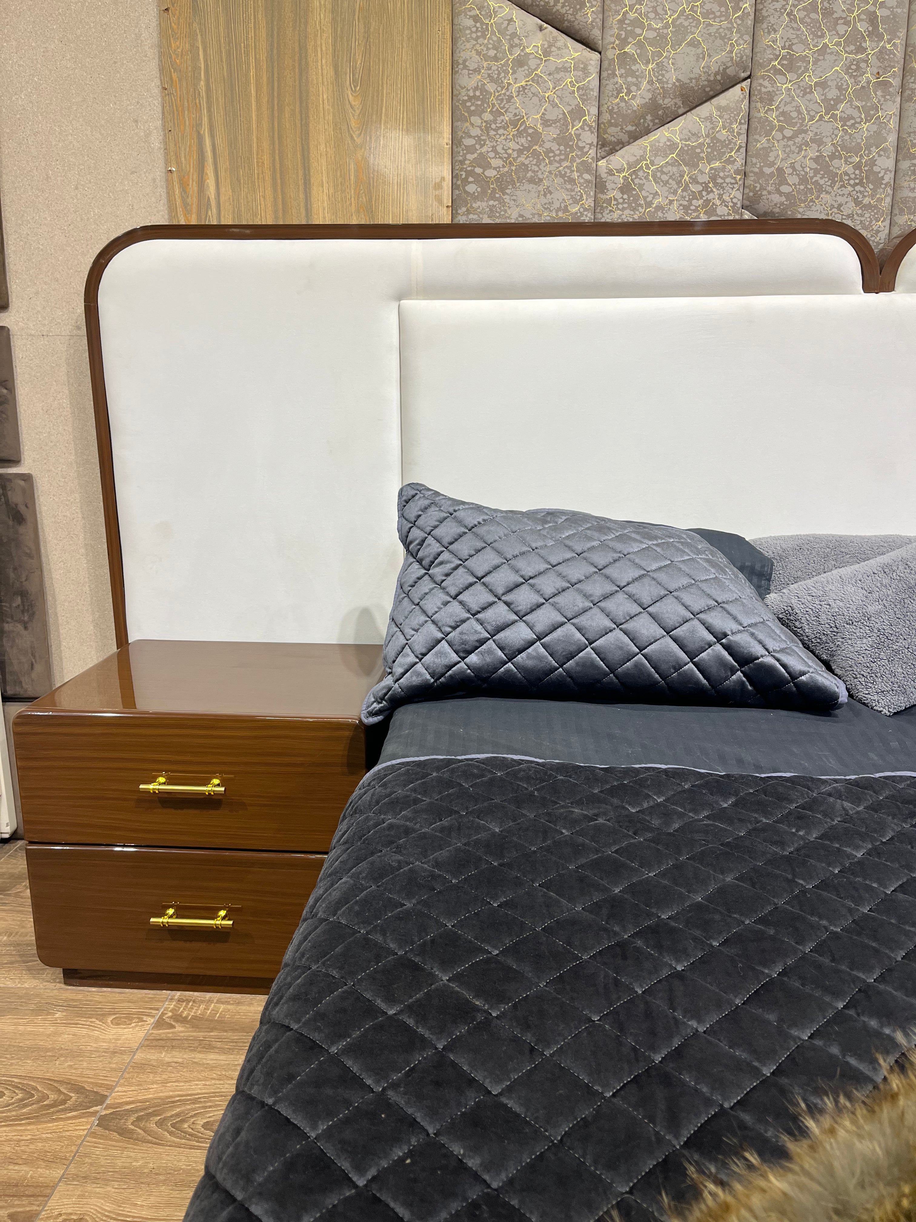 Modern Luxury Panel Bed Set – Contemporary Wooden Design