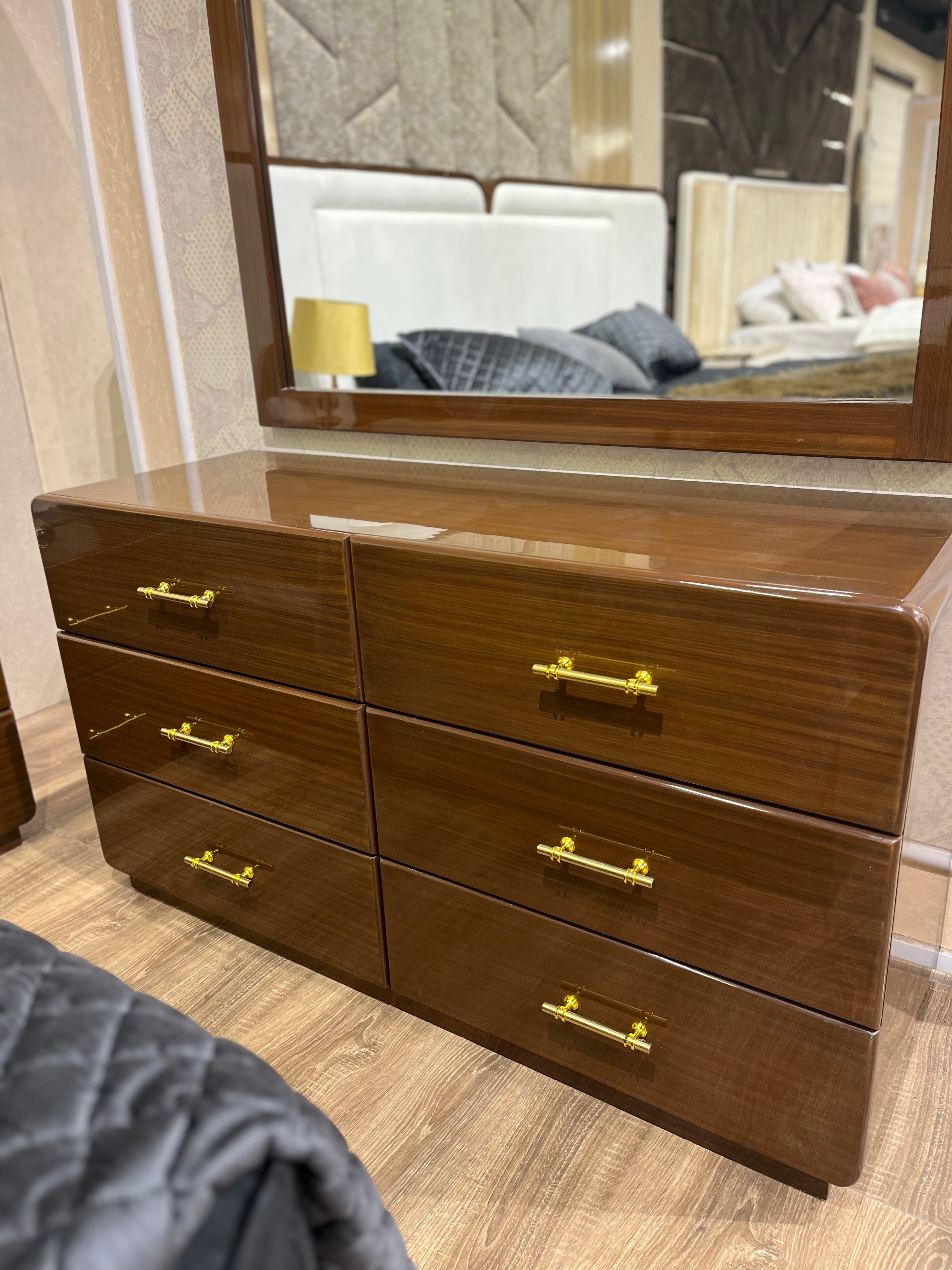 Modern Walnut Bedside Table with Dual Drawers