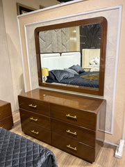 Modern Walnut Bedside Table with Dual Drawers