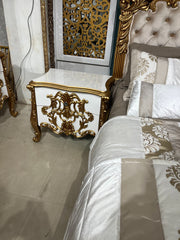 Luxury Baroque Vanity Dresser with Ornate Mirror Set