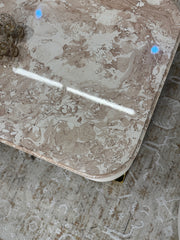 Luxury Marble Top with Curved White Base & Ribbed Design