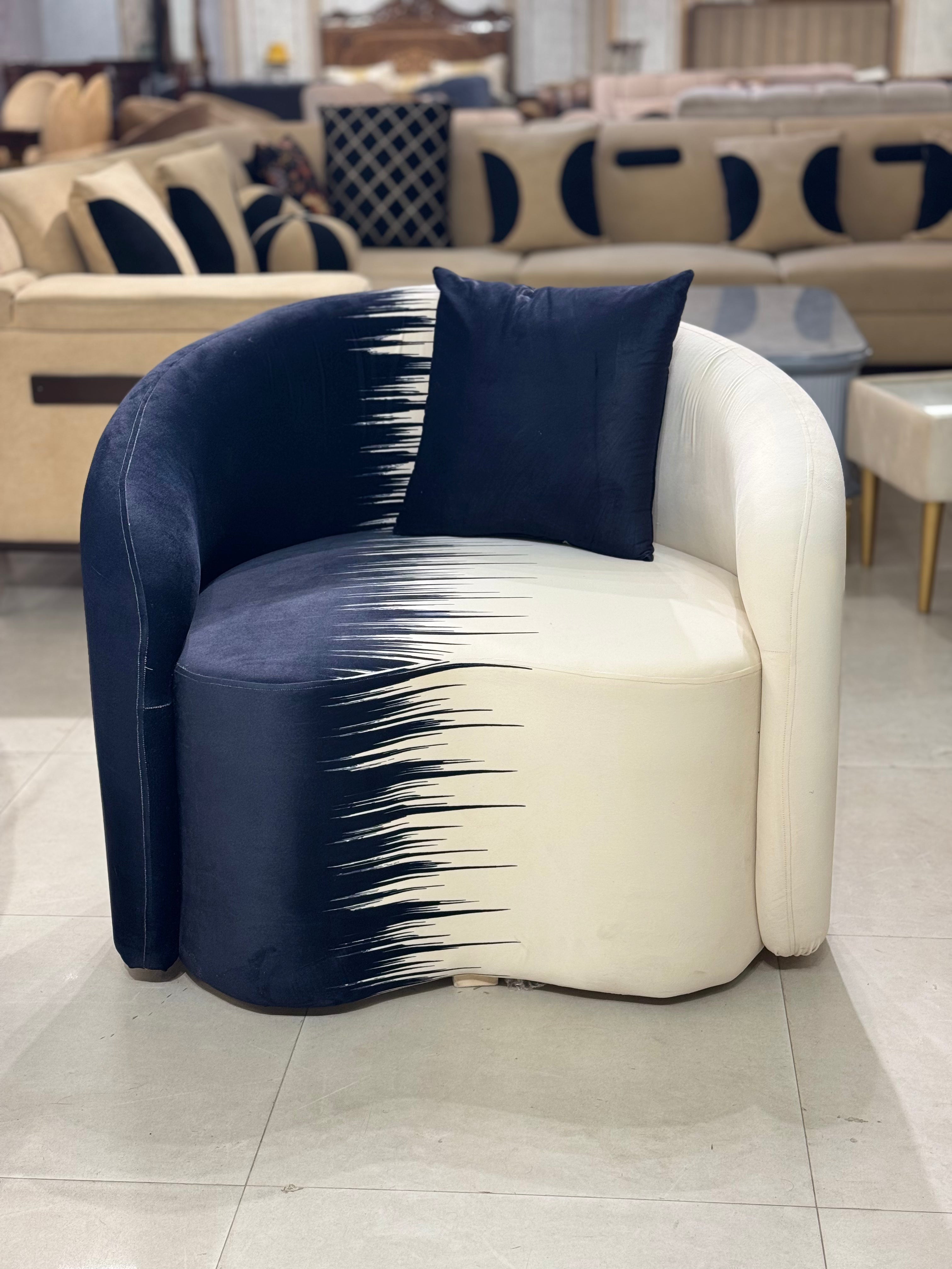Pink Mauve Upholstery with Curved Organic Design