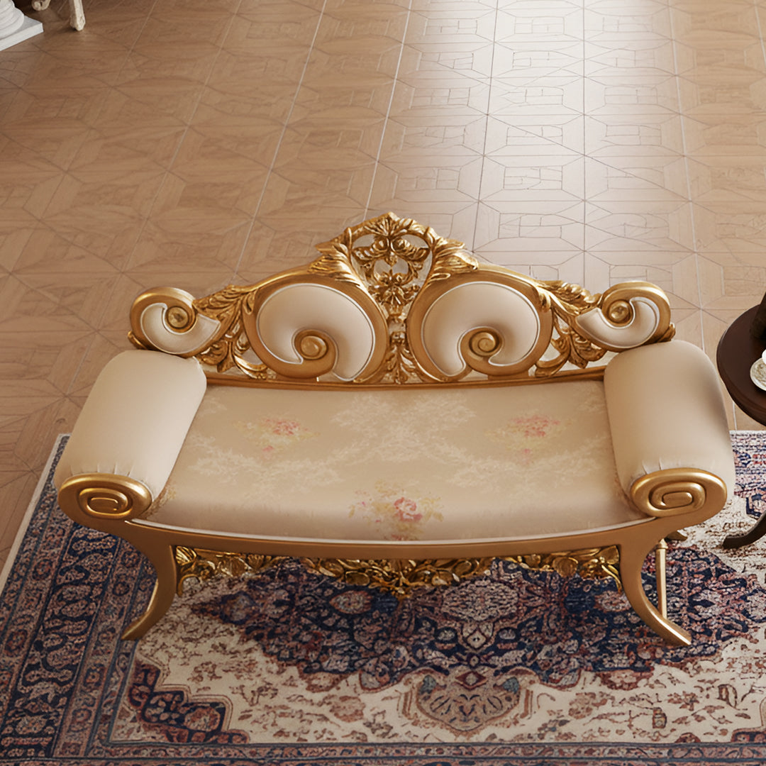 Royal Gold Carved Bench