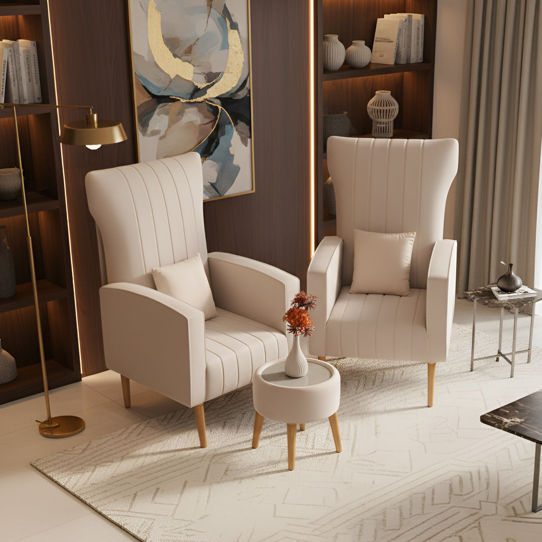 High-Back Wingback Accent Chair