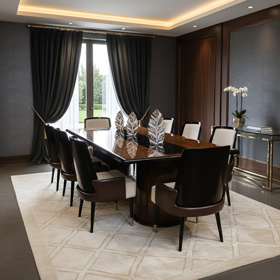 Modern Dark Wood Dining Set