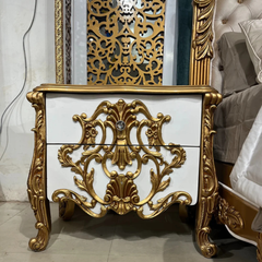 Luxury Baroque Vanity Dresser with Ornate Mirror Set