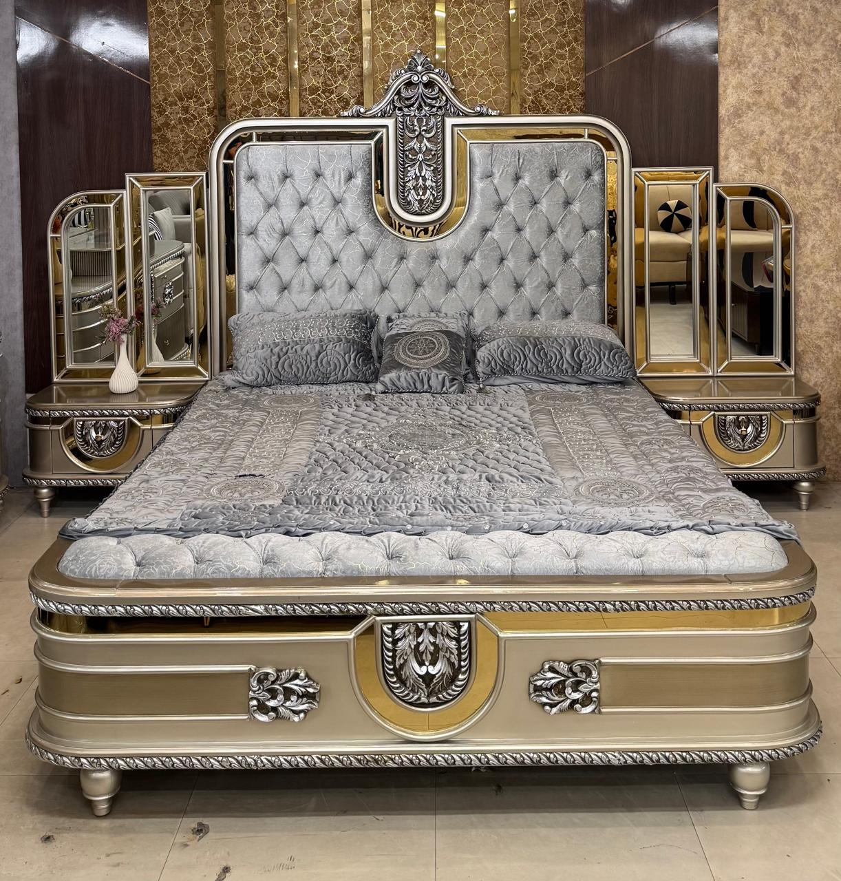 Luxury Grey Tufted Bed