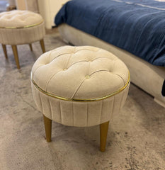 Modern White Upholstered Bed with Side Tables