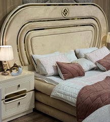 Premium Beige Upholstered Bedroom Set