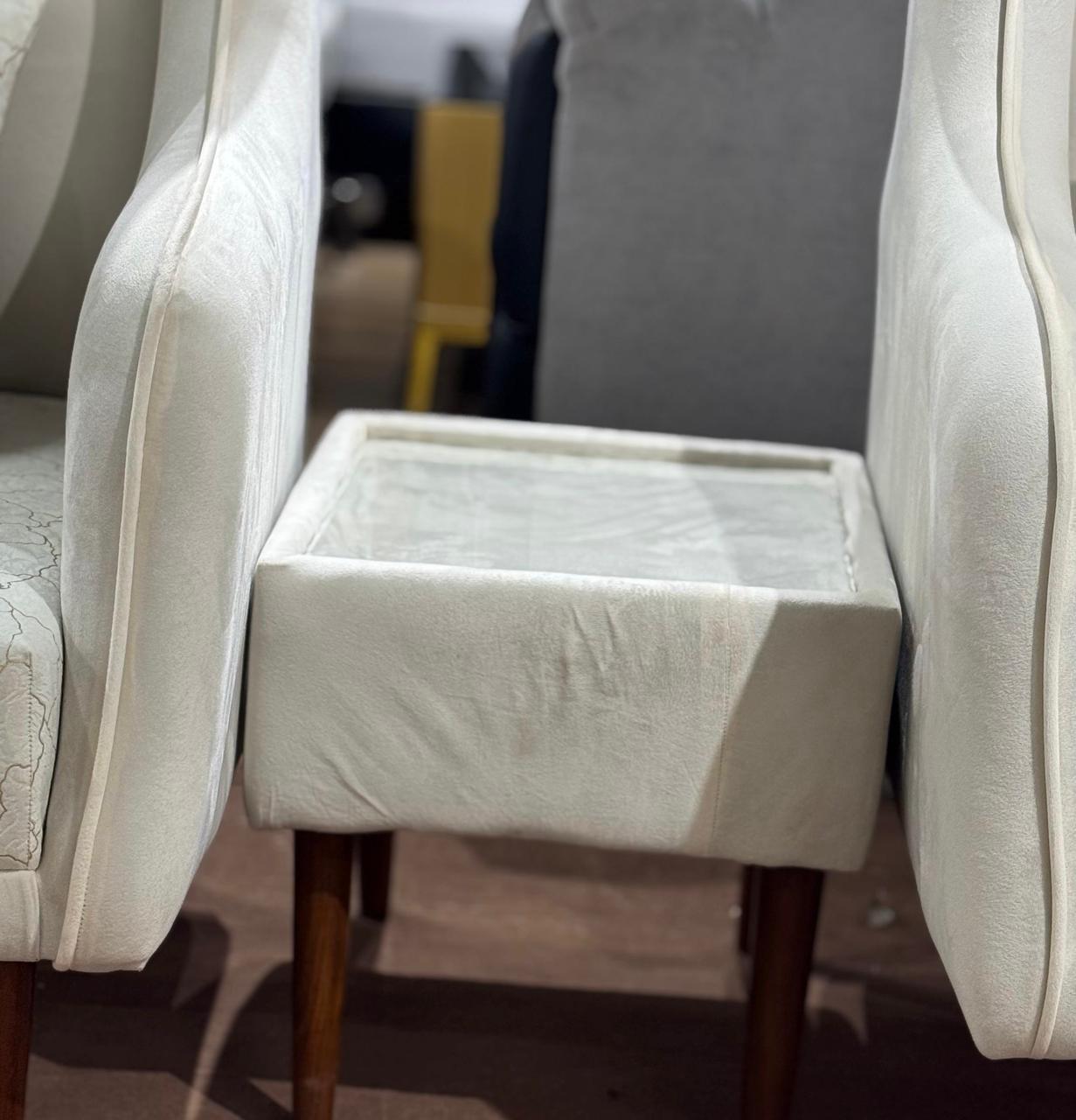 Luxury Wingback Accent Chair Set with Side Table | KSF Furniture