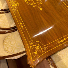 Royal Classic Wooden Dining Set with Carved Details