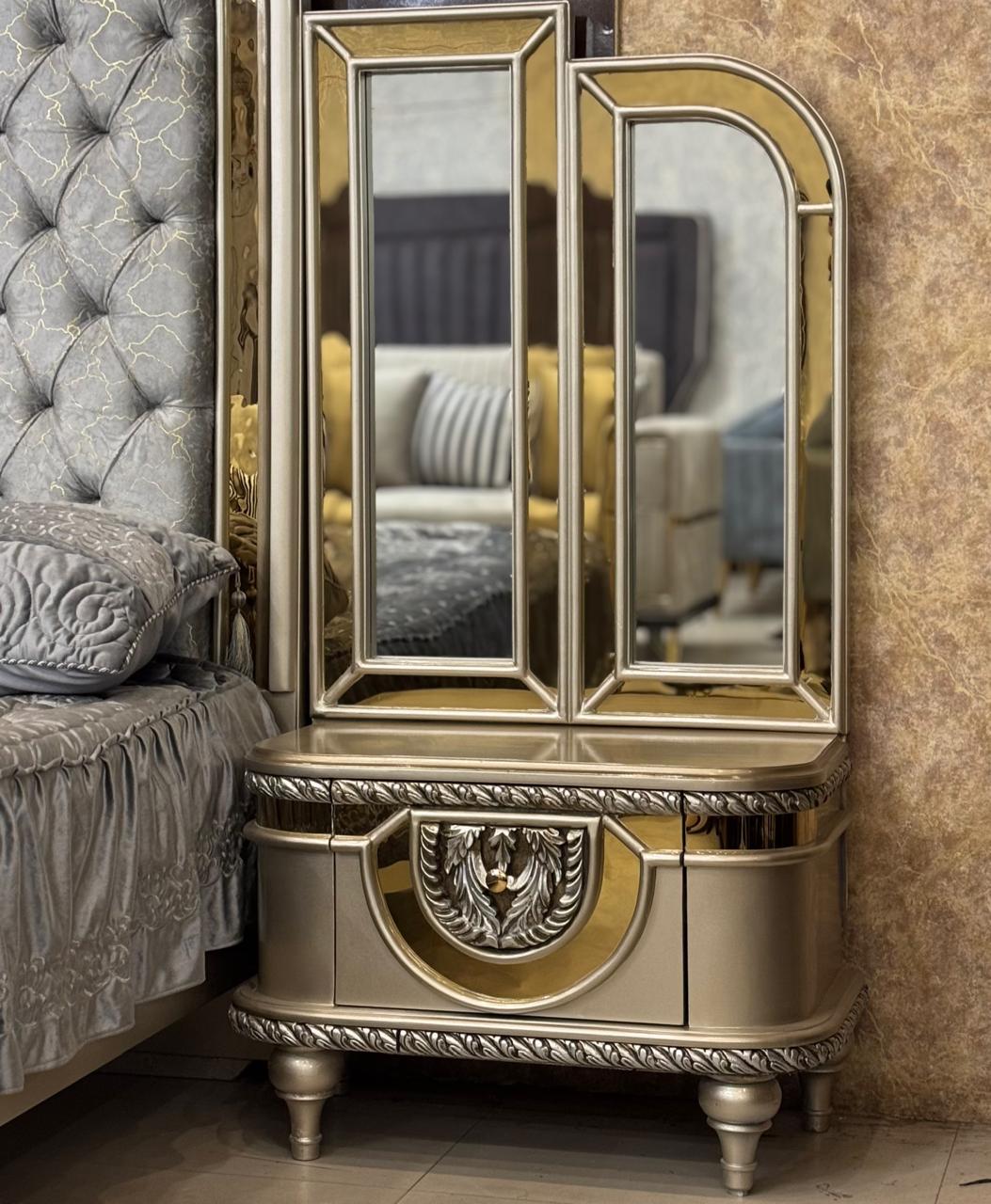Luxury Grey Tufted Bedroom Set