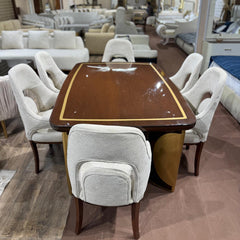 Contemporary Luxury Dining Set with Premium Upholstered Chairs