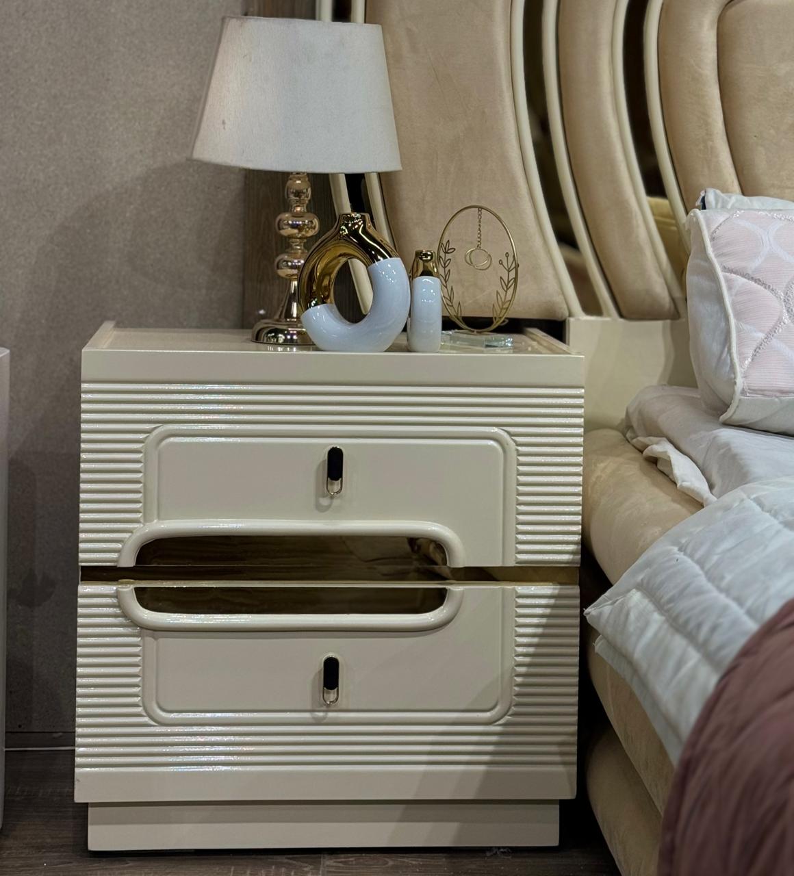 Premium Beige Upholstered Bedroom Set