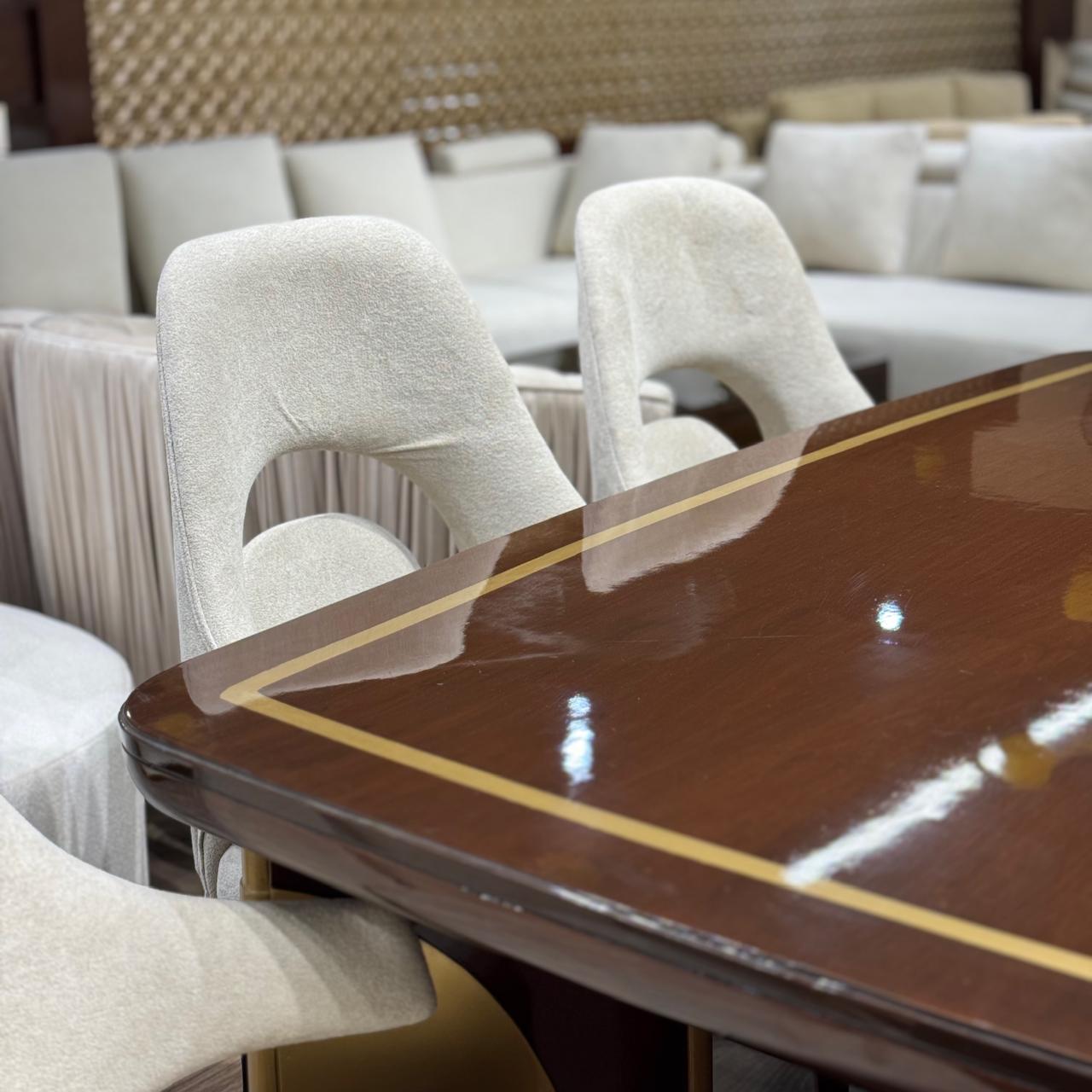 Contemporary Luxury Dining Set with Premium Upholstered Chairs