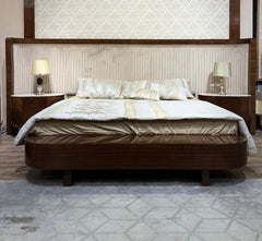 Modern Walnut Wooden Bed