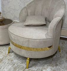 Luxury Velvet Accent Chair Set with Side Table | KSF Furniture